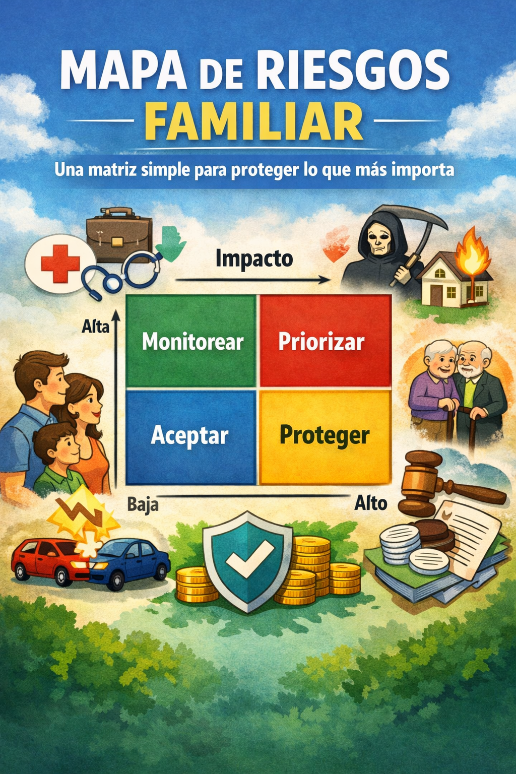 Mapa de riesgos familiar: una matriz simple para proteger lo que más importa 